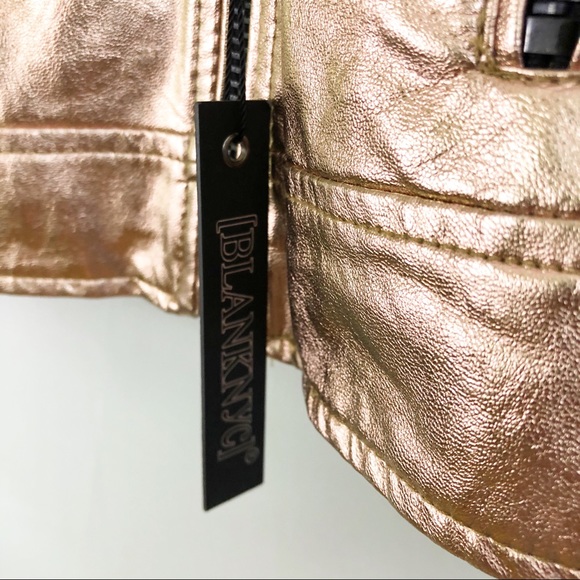 BlankNYC Rose Gold Jacket Leather Moto Jacket Sz S - Picture 6 of 8